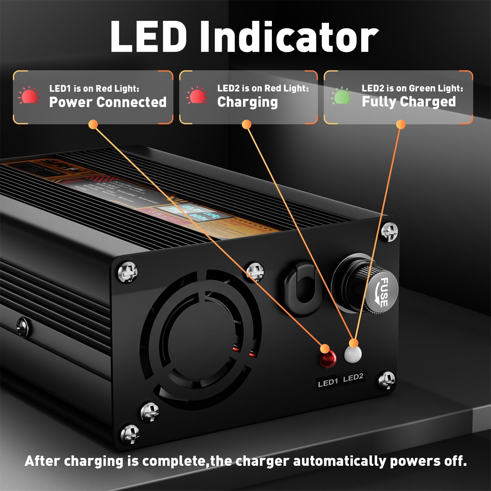 Suraziki Lead Acid Battery 72V 2A Battery Charger for 72V Lead Acid AGM GEL Deep Cycle and Auto Starting Batteries, LED Display, Full Protection，Aluminum alloy shell