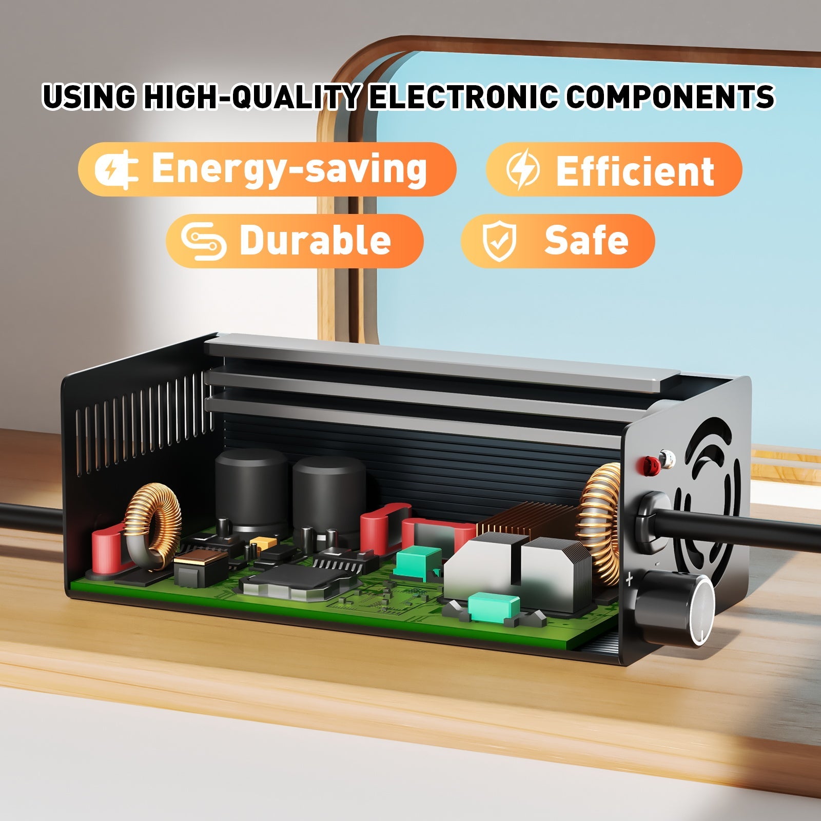 Suraziki 58,8 V 1-8 A stromverstellbares Lithium-Batterieladegerät für 14S 51,8 V 52 V Li-Ionen-/ternäre Lithium-/Polymer-Batterie, Ebike-Scooter-Batterieladegerät
