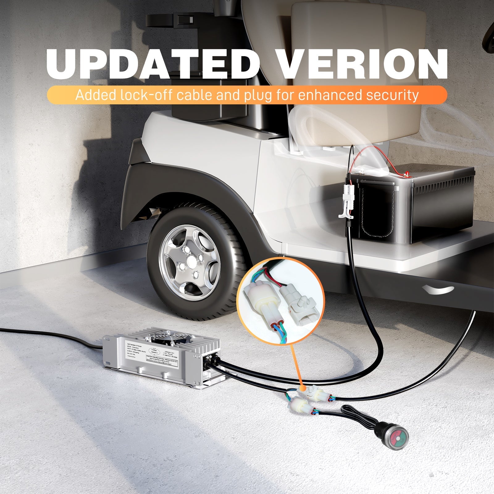 Suraziki 36V 25A Lithium Lifepo4 Battery Charger, 43.8V Charging Voltage for 36V(38.4V) 12S Battery, Waterproof, 0V BMS Activation, with Locking Cable for Electric Vehicles, E-Bikes and Golf Carts